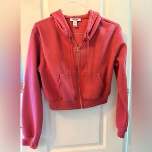 Refuge Mauve Zip-Up Cropped Hoodie